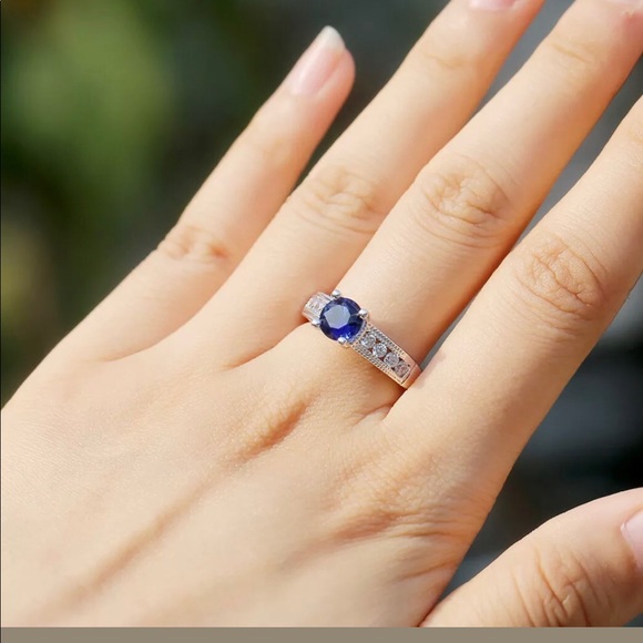 NWT 2.15ct Blue Sapphire Ring sz6 - Picture 2 of 4